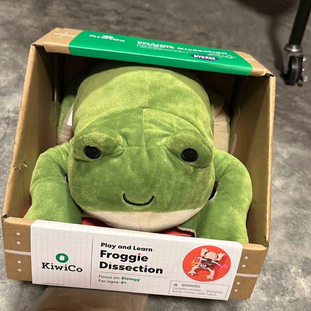 Kiwi co frog dissection stuffed toy